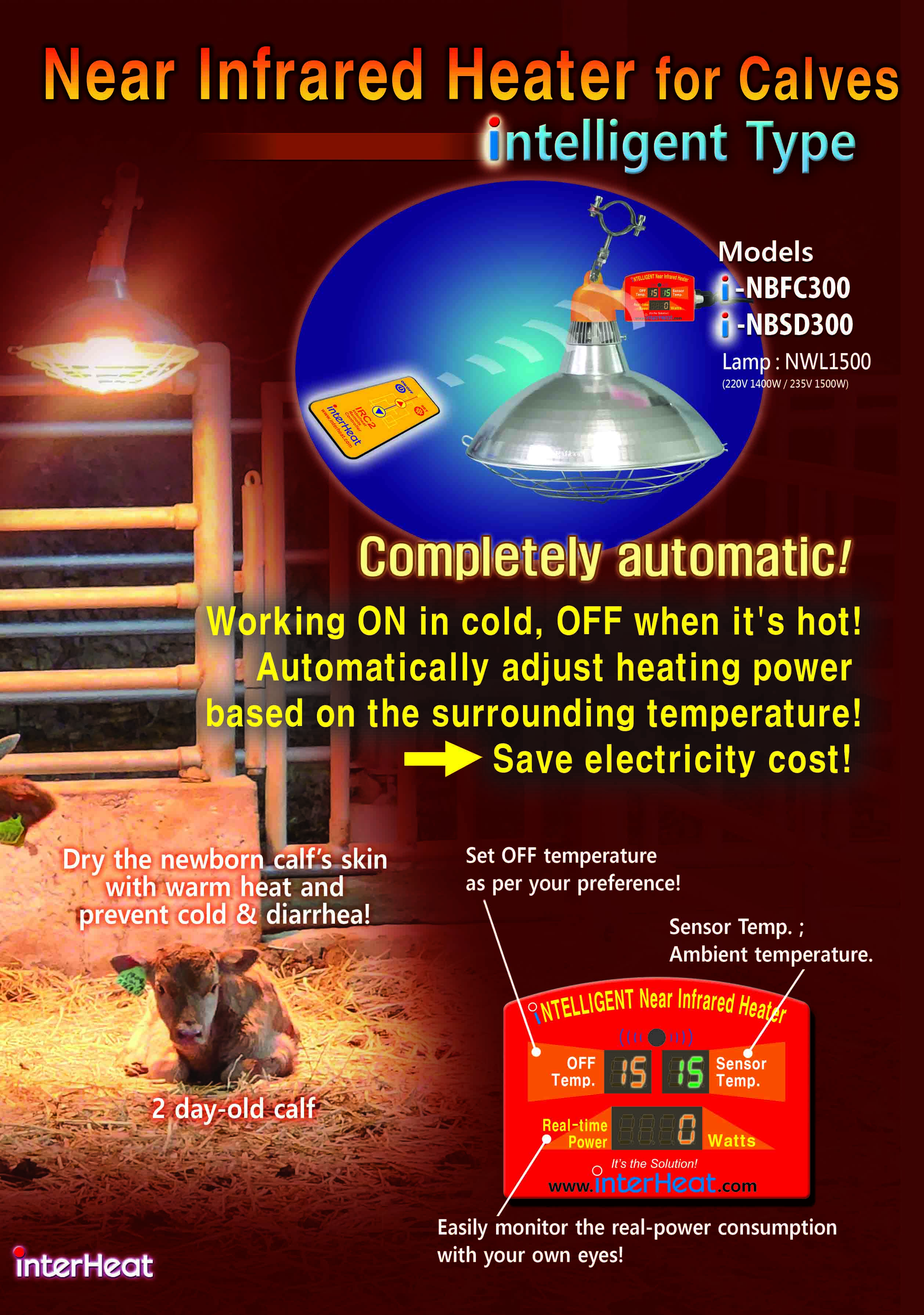 intelligent Near Infrared Heater for calves